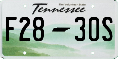 TN license plate F2830S