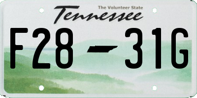 TN license plate F2831G