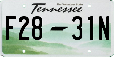 TN license plate F2831N