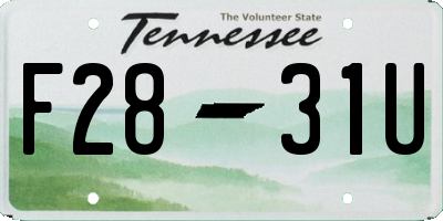 TN license plate F2831U