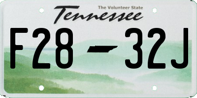 TN license plate F2832J