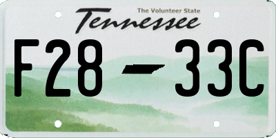 TN license plate F2833C