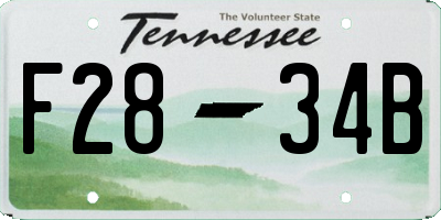 TN license plate F2834B