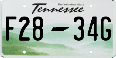 TN license plate F2834G