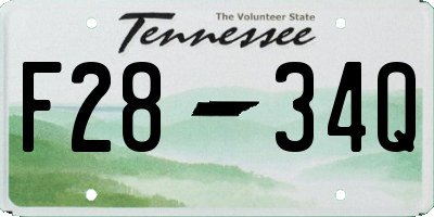 TN license plate F2834Q