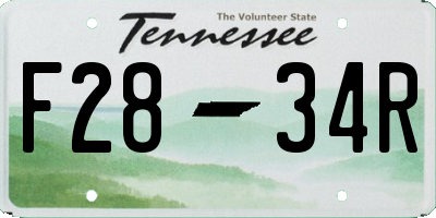 TN license plate F2834R