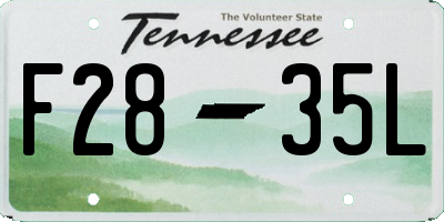 TN license plate F2835L