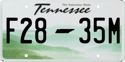 TN license plate F2835M