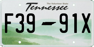 TN license plate F3991X