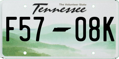 TN license plate F5708K