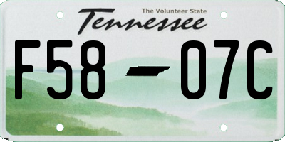 TN license plate F5807C