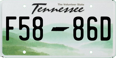TN license plate F5886D