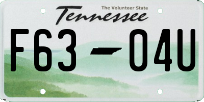 TN license plate F6304U