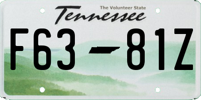 TN license plate F6381Z
