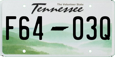 TN license plate F6403Q