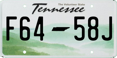 TN license plate F6458J