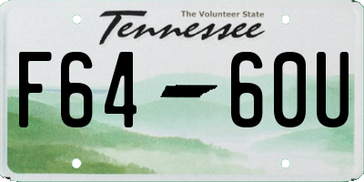 TN license plate F6460U