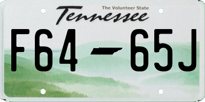 TN license plate F6465J
