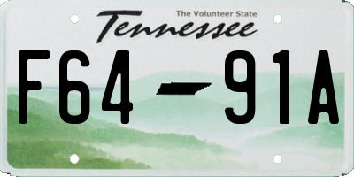 TN license plate F6491A