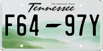 TN license plate F6497Y