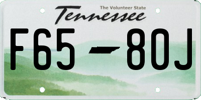 TN license plate F6580J