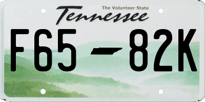 TN license plate F6582K