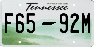 TN license plate F6592M