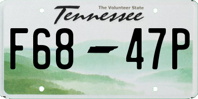 TN license plate F6847P