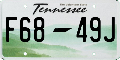 TN license plate F6849J
