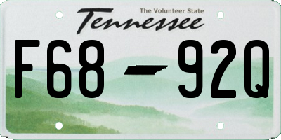 TN license plate F6892Q
