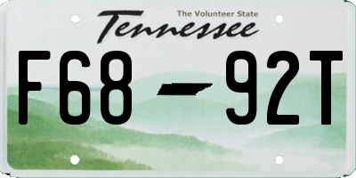 TN license plate F6892T