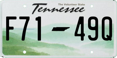 TN license plate F7149Q