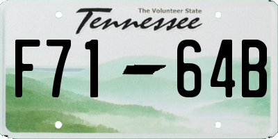 TN license plate F7164B
