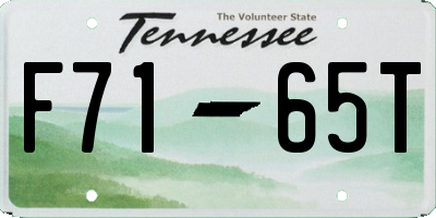 TN license plate F7165T
