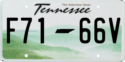 TN license plate F7166V