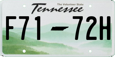 TN license plate F7172H