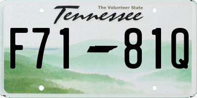 TN license plate F7181Q