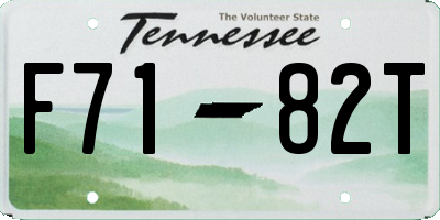 TN license plate F7182T