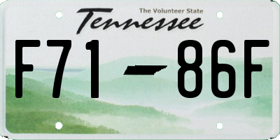 TN license plate F7186F