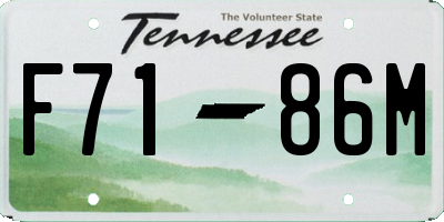 TN license plate F7186M