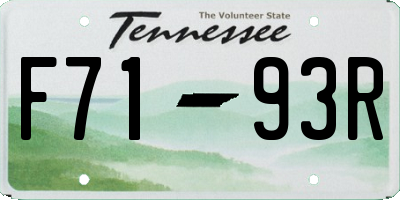 TN license plate F7193R
