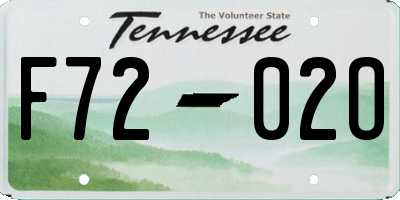 TN license plate F7202O