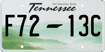 TN license plate F7213C