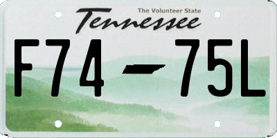 TN license plate F7475L
