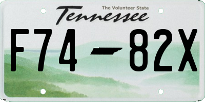 TN license plate F7482X