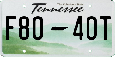 TN license plate F8040T