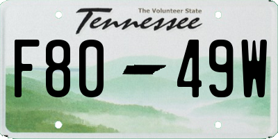 TN license plate F8049W