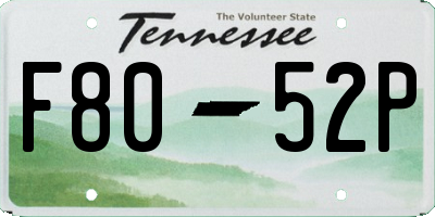 TN license plate F8052P
