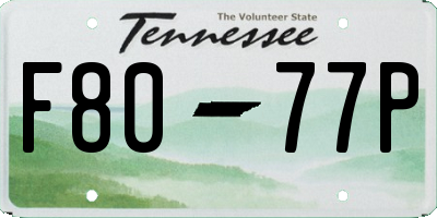TN license plate F8077P