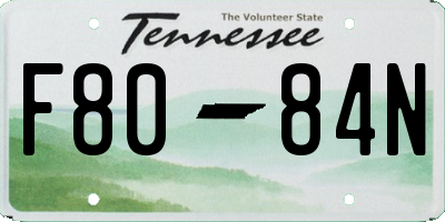 TN license plate F8084N
